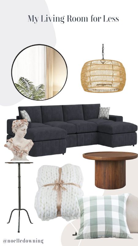 My living room for less!

Sectional, couch, dark grey couch, wooden coffee table, modern coffee table, round mirror, rattan lamp shade, pendant lamp, lamp shade, knit blanket, gingham pillow, pillow case, metal side table, side table, bust, Grecian head bust

#LTKhome #LTKFind