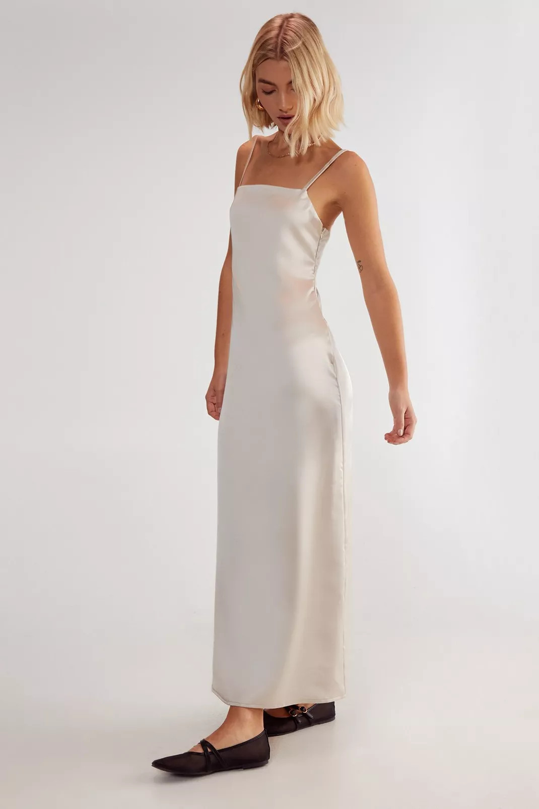 Satin Square Neck Maxi Slip Dress | Nasty Gal US
