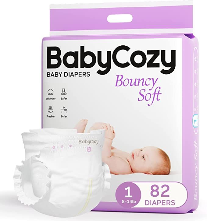 Newborn Baby Diapers Size 1(8-14lb) 82 Count,Babycozy Bouncy Soft Diapers Fit Baby Preemie, Dry D... | Amazon (US)