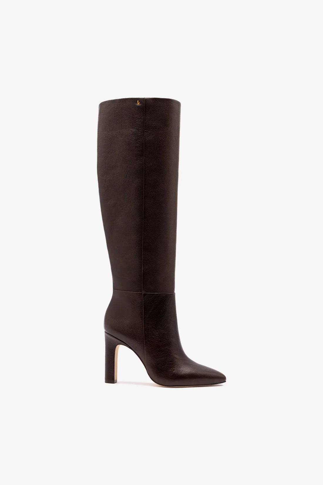 Cindy Hi Boot In Black Leather | Larroude