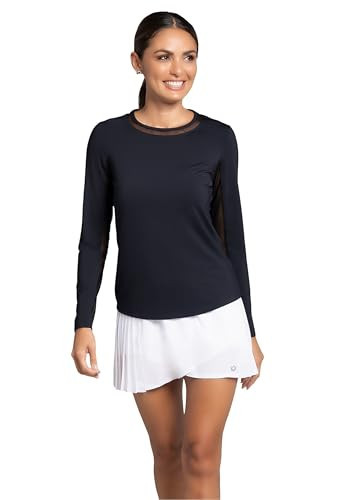 IBKUL Athleisure Wear Sun Protective UPF 50+ Icefil Cooling-Long Sleeve Crew Neck with Mesh Black/Solid/XXL | Amazon (US)