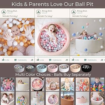 Wonder Space Deluxe Kids Round Ball Pit, Premium Handmade Kiddie Balls Pool, Soft Indoor Nursery ... | Amazon (US)
