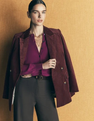 Camilla Baumwollstrickjacke mit Rundhalsausschnitt-Violett Zaubertrank | Boden DE