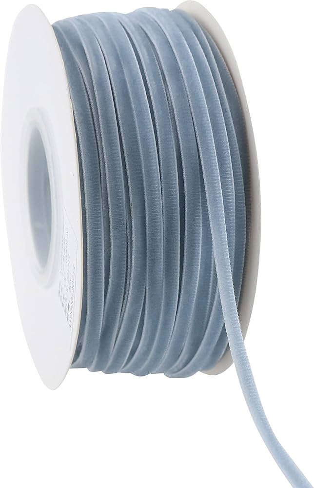 Mayreel 1/8 Inch Velvet Ribbon Thin Dusty Blue Velvet Ribbon Vintage Velvet Ribbon Narrow Ribbon ... | Amazon (US)