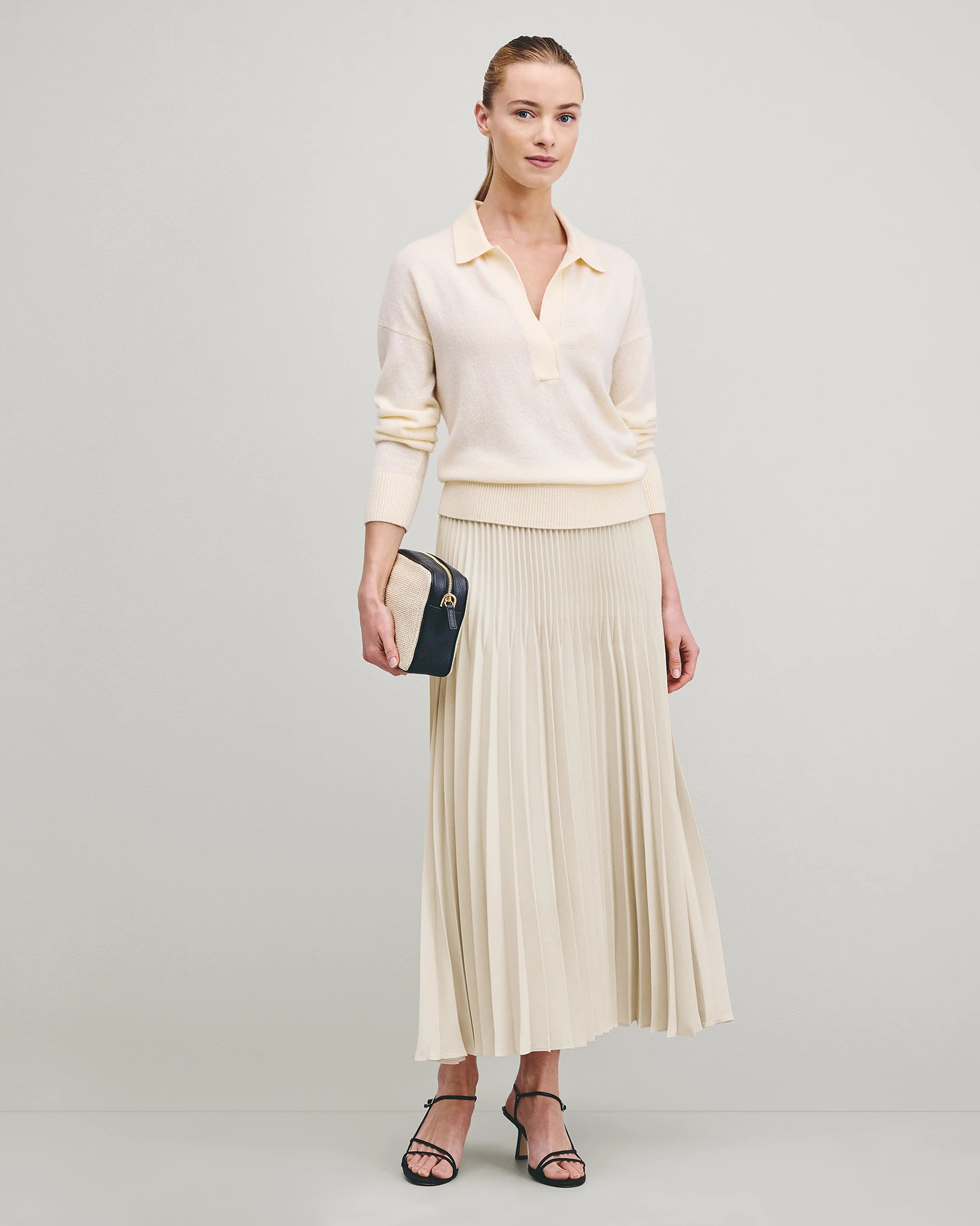 Pleated Matte Midi Skirt | Quince