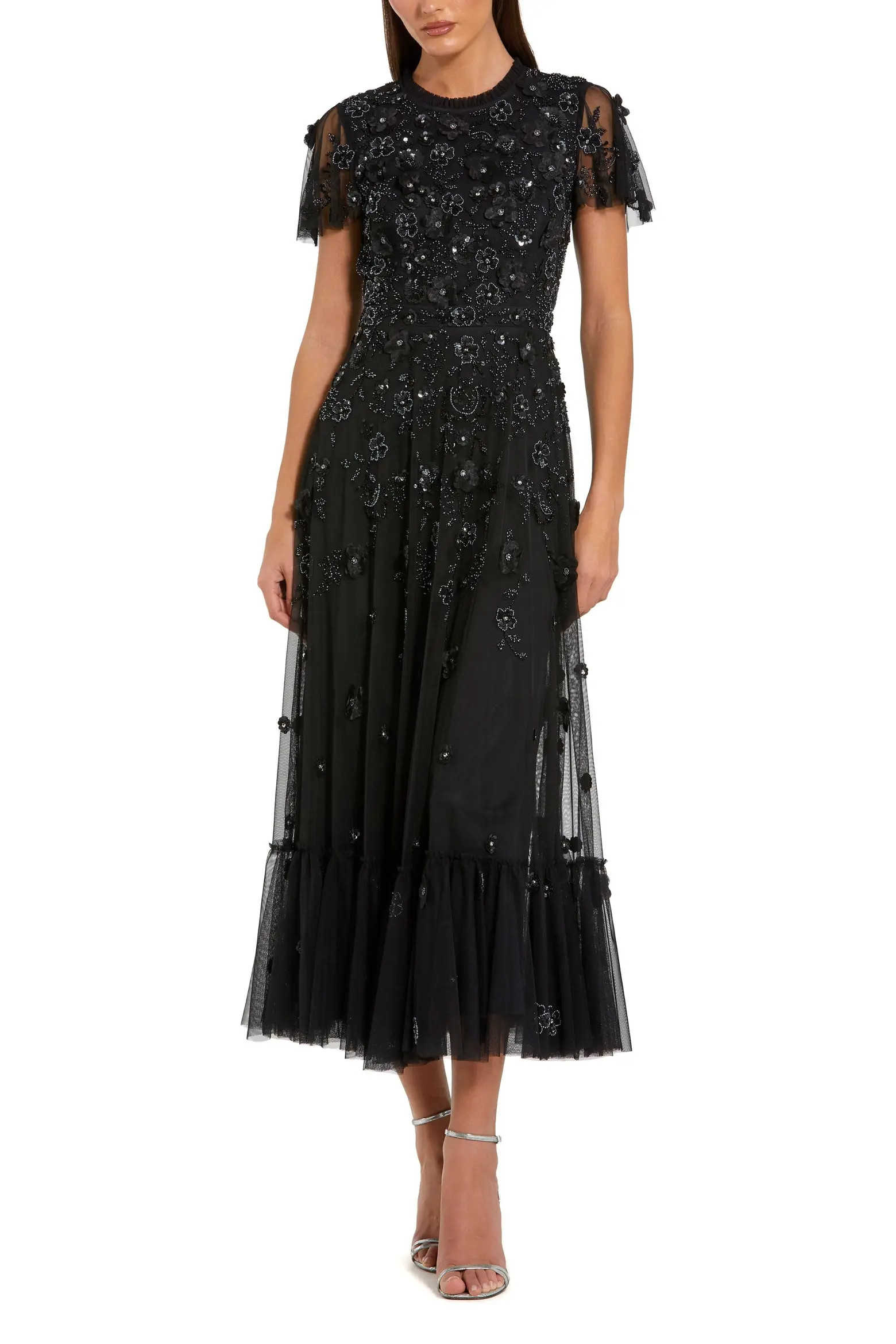 Mac Duggal Embellished High Neck Cap Sleeve A Line Dress (Women) | Nordstrom | Nordstrom
