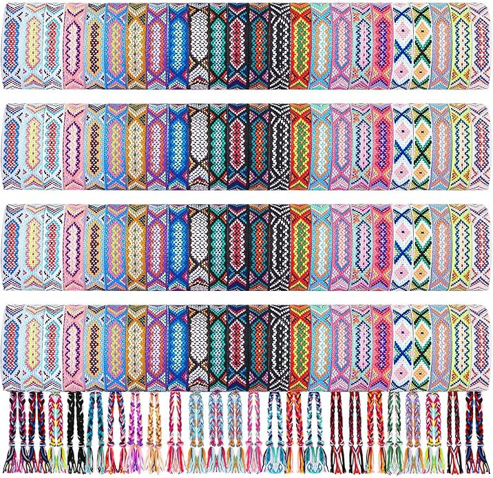 Woven Friendship Bracelets Bulk Adjustable Braided String Nepal Boho Thread End of Year Gift Brac... | Amazon (US)