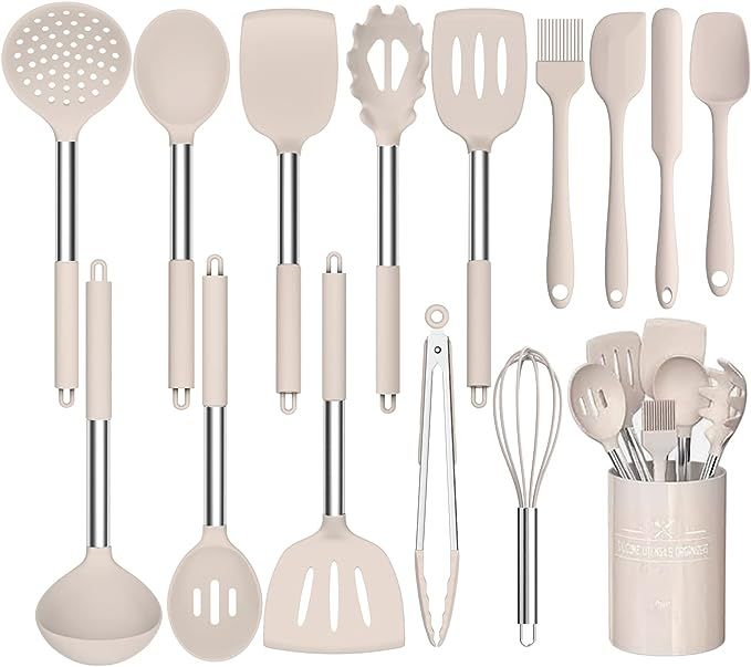 Stainless Steel Kitchen Cooking Utensil Set, Umite Chef 15 pcs Cooking Utensils - Nonstick Kitche... | Amazon (US)