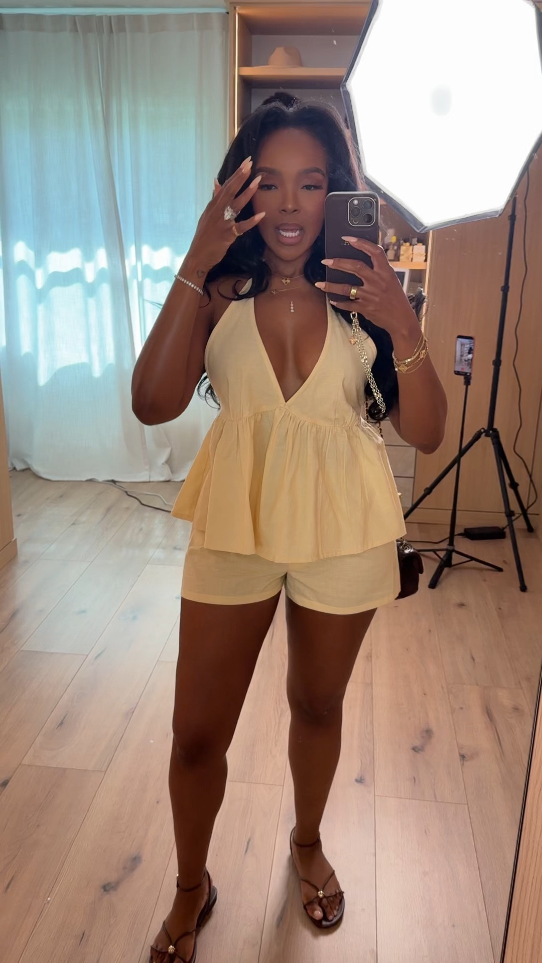 Scroll to shop this easy summer set 💛

Lightweight, flattering, and so effortless—this is one of those throw-on outfits that still looks styled. The flowy top gives it a feminine feel while the matching shorts keep it comfortable and easy for everyday wear. You can style each piece separately too, making it a go-to for maximizing your cost per wear.

Perfect for Mother’s Day brunch, casual days out, vacation looks, or warm weather errands.

📏 Measurements: 5’4”, 140 lbs, 34D bust, 27” waist, 40” hips

Follow me on Instagram and YouTube @kirasfashionfinds

#LTKPetite #LTKvlog #LTKMothersDay