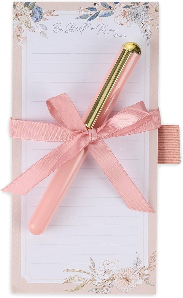 Christian Art Gifts Compact Magnetic Refrigerator Notepad & Ballpoint Pen Set for Women: Be Still... | Amazon (US)