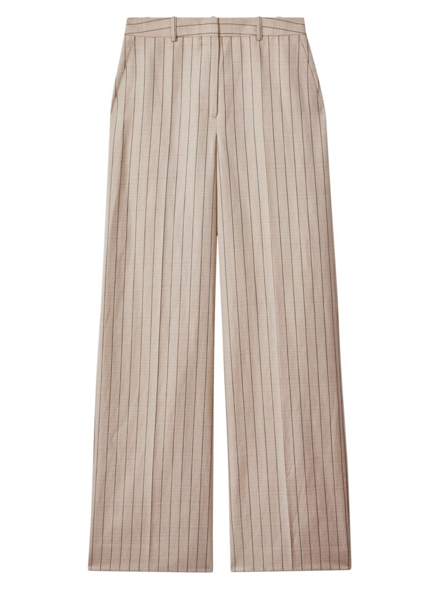 Shop Reiss Odette Pinstriped Wide-Leg Pants | Saks Fifth Avenue | Saks Fifth Avenue