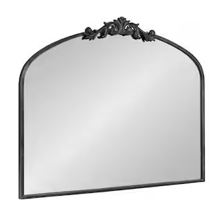 Kate and Laurel Arendahl 36.00 in. W x 28.50 in. H Arch Metal Black Framed Traditional Wall Mirro... | The Home Depot