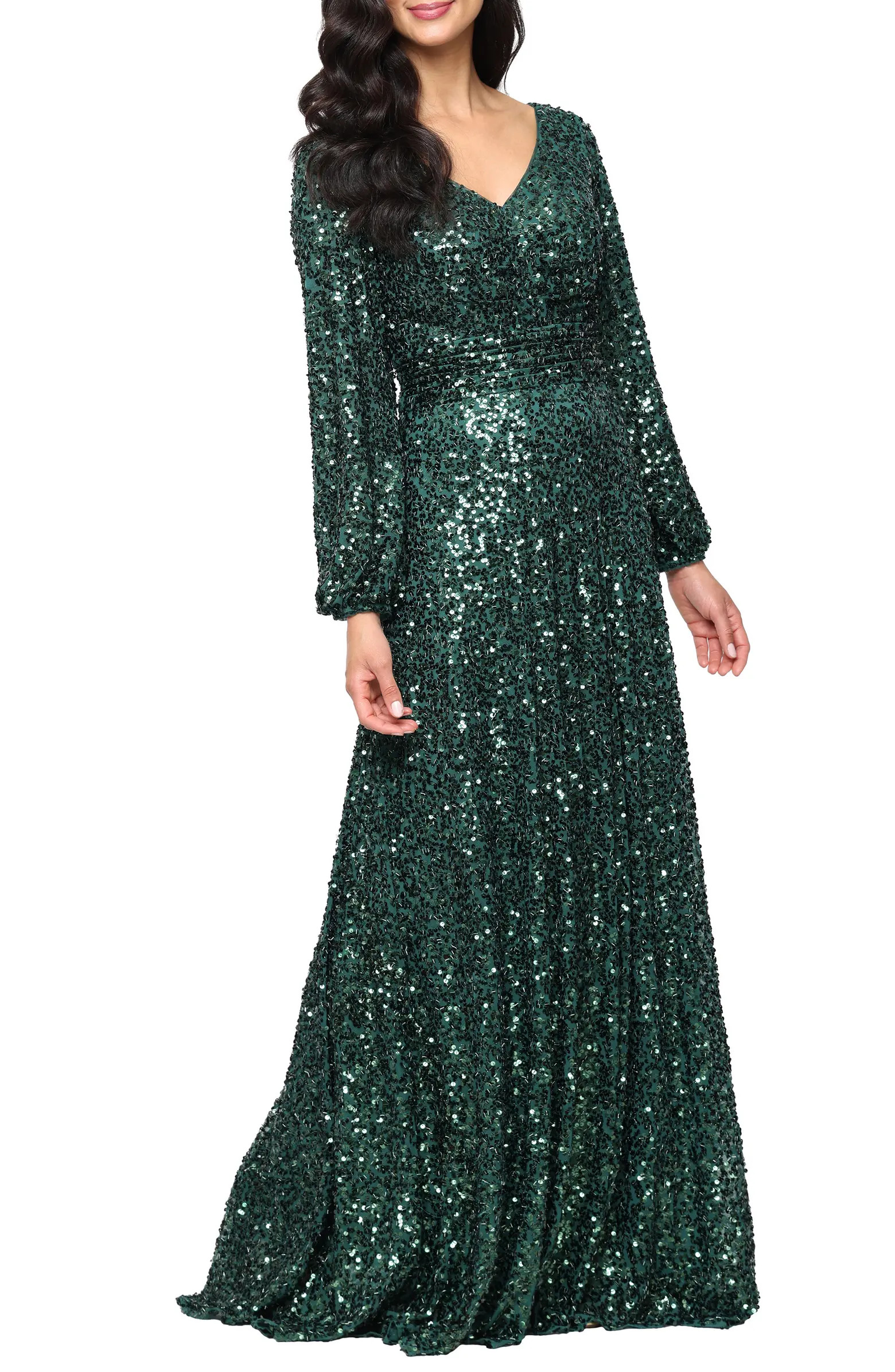 Alex Evenings Sequin Long Sleeve Gown | Nordstrom | Nordstrom