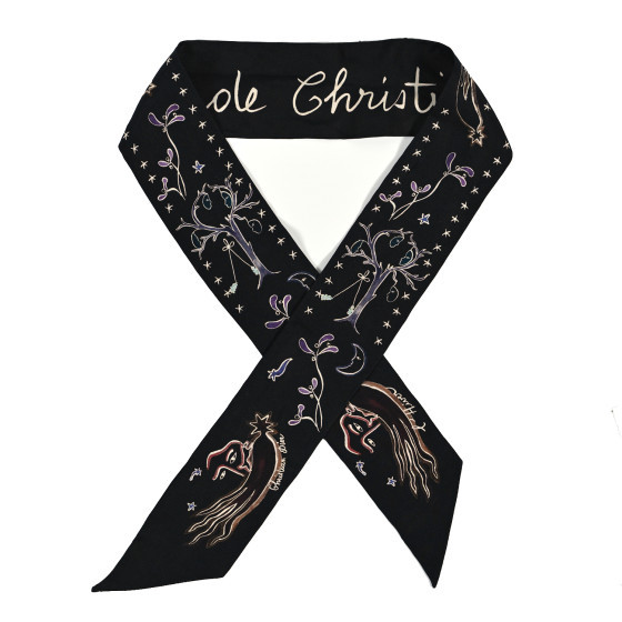 Silk L'Hiver Mitzah Scarf Black | FASHIONPHILE (US)
