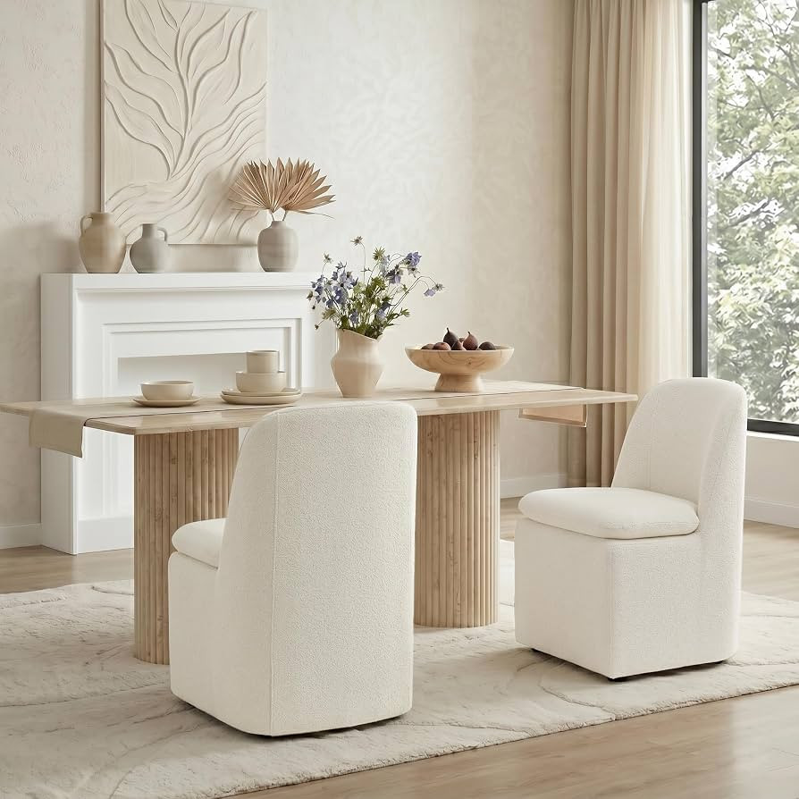 KISLOT Upholstered Dining Chairs Set of 2 with Hidden Casters, Modern Kitchen Chairs with Removab... | Amazon (US)