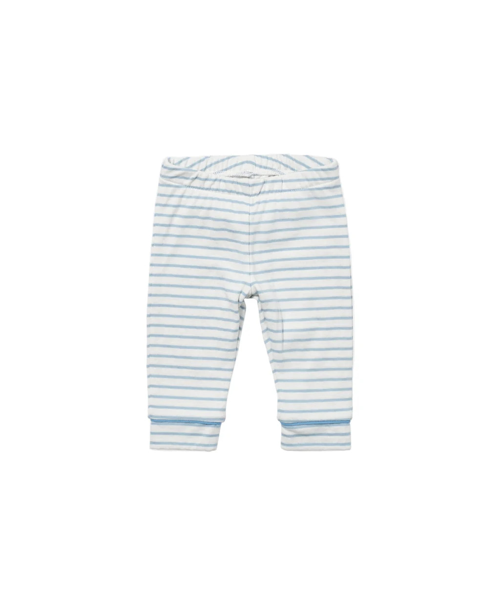 Andy Baby Legging in Dusty Blue Mini Stripe | Over The Moon