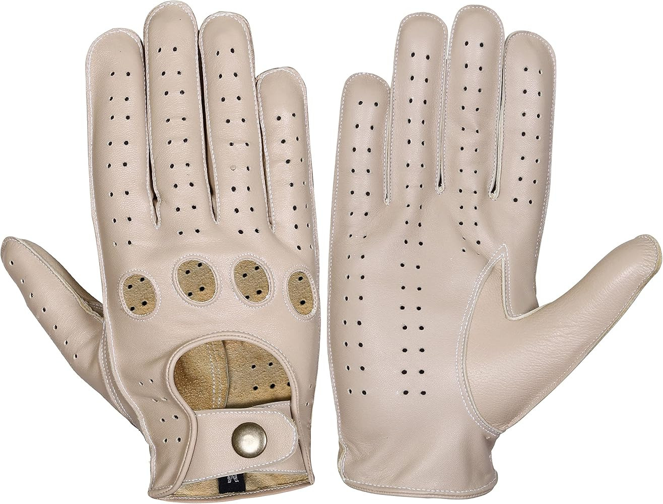 Genuine Leather Gloves, Pure Leather Fashion Gloves, Lambskin Leather Gloves, Leather Motorcycle ... | Amazon (US)