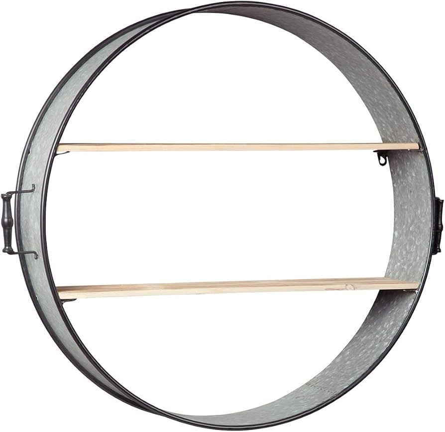 Signature Design by Ashley Eirny Urban Round Multi Purpose Barrel Wall Shelf, Antique Gray | Amazon (US)