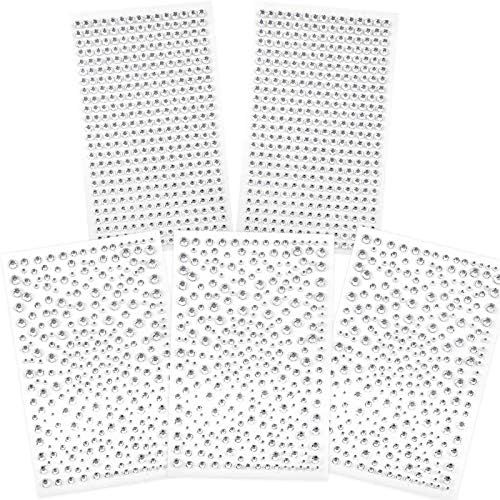 OUTUXED 1725pcs Clear Rhinestones Stickers Self Adhesive Bling Gems Jewels Stickers, Stick on Rhines | Amazon (US)