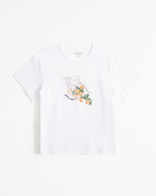 Short-Sleeve Oranges Graphic Skimming Tee | Abercrombie & Fitch (US)