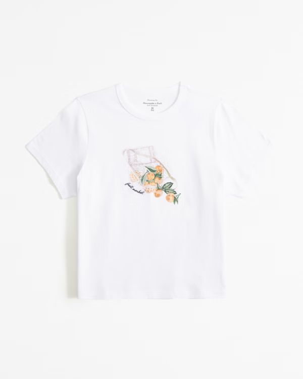 Short-Sleeve Strawberry Graphic Skimming Tee | Abercrombie & Fitch (US)