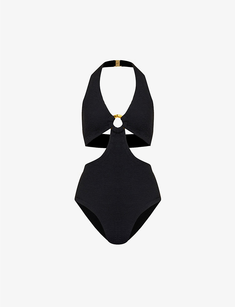 Ursula plunge-neck cut-out swimsuit | Selfridges
