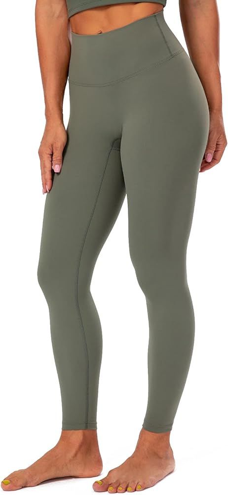 Lavento Women's All Day Soft Yoga Leggings No Front Seam - High Waisted Brushed 7/8 Length Workout L | Amazon (US)
