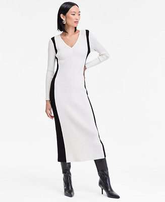 I.N.C. International Concepts Women's Contrast Panel Sweater Dress, Macy's Exclusive - Macy's | Macy's