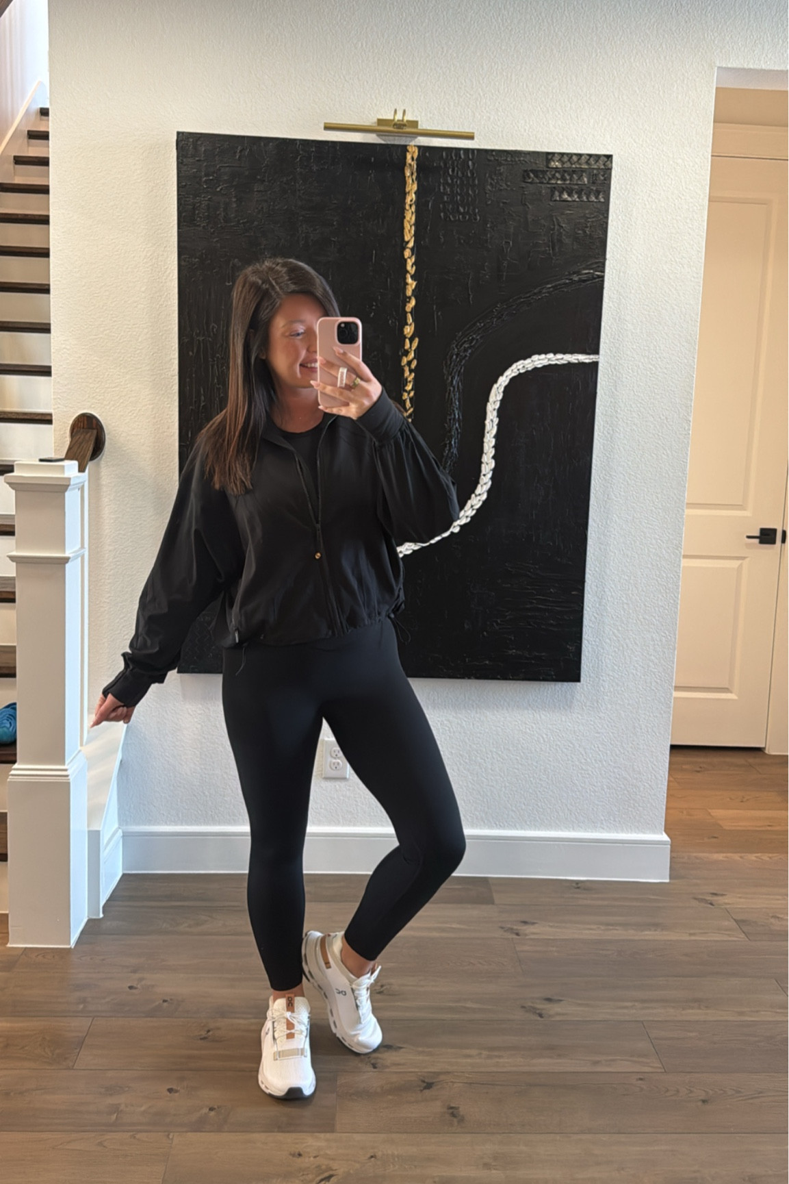 Today’s comfy outfit for an early chiropractor appointment - size 8 in the jacket, size 6 in tank, large in sports bra and leggings are an 8 but they don’t make this exact pair anymore so I linked some similar (that I also have)

#LTKStyleTip #LTKMidsize #LTKActive