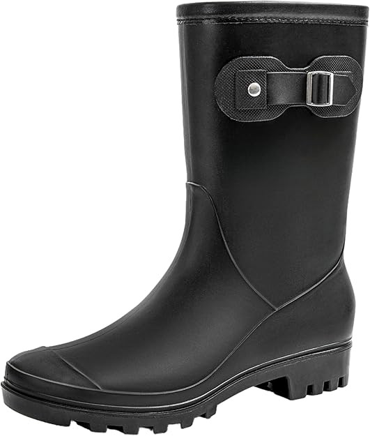 Women's Mid Calf Rain Boots Waterproof Fashion Garden Shoes Anti-slipping Rainboots For Women Com... | Amazon (US)