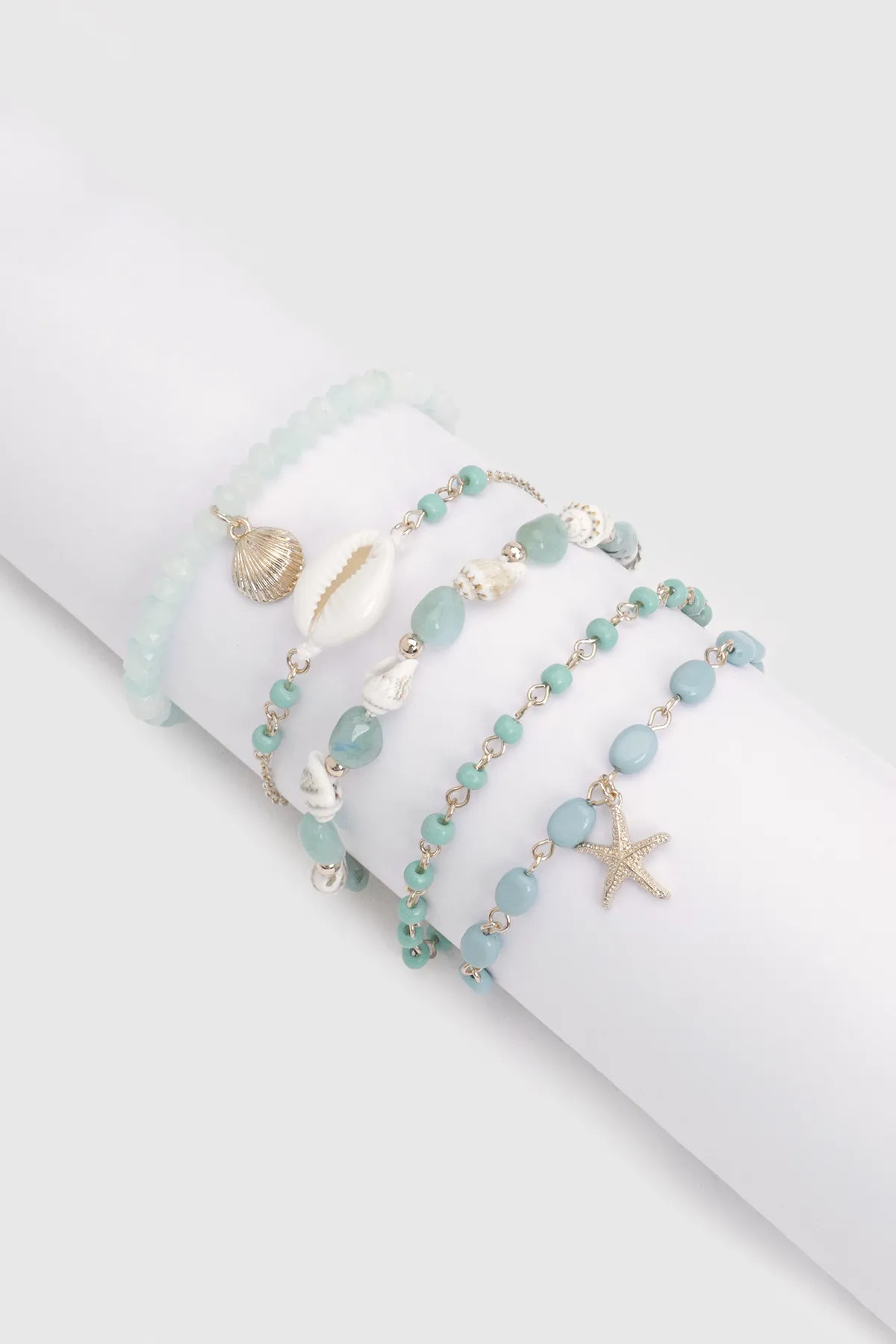 Turquoise Ocean Detail Bracelets 5 Pack | Boohoo | Boohoo.com (UK & IE)