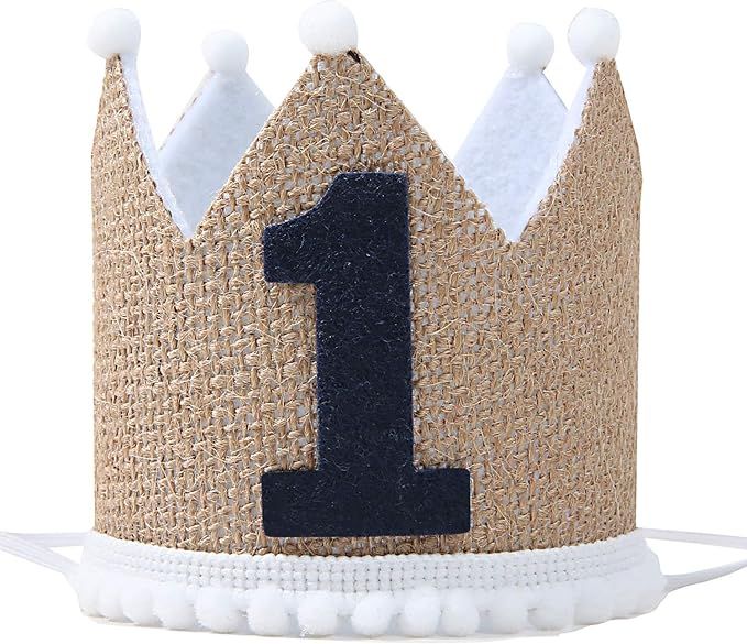 WAOUH 1st Birthday Crown Hat for Baby - First Birthday Party Decor for Baby Show | Amazon (US)