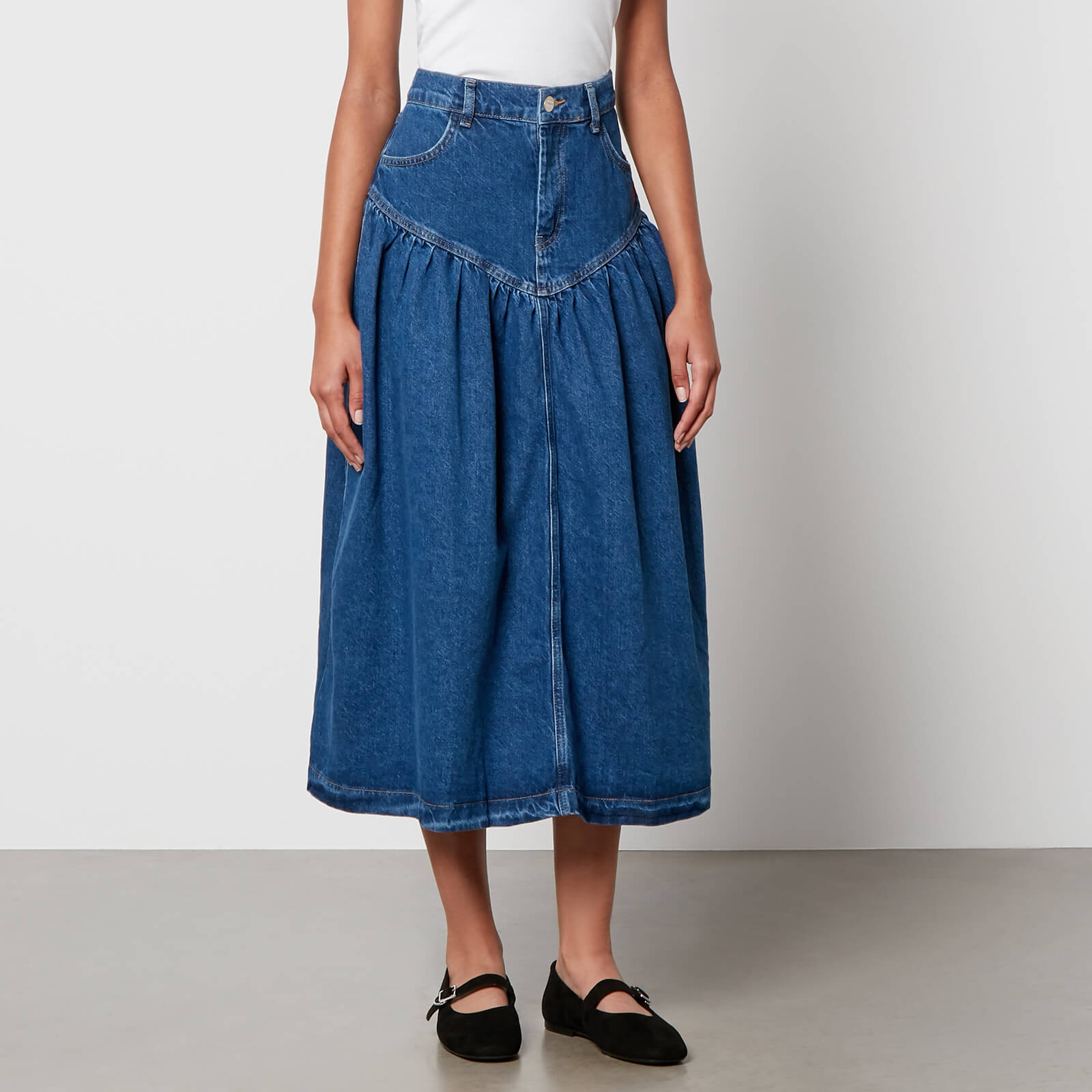 Damson Madder Fin Denim Midi Skirt | The Hut (UK)