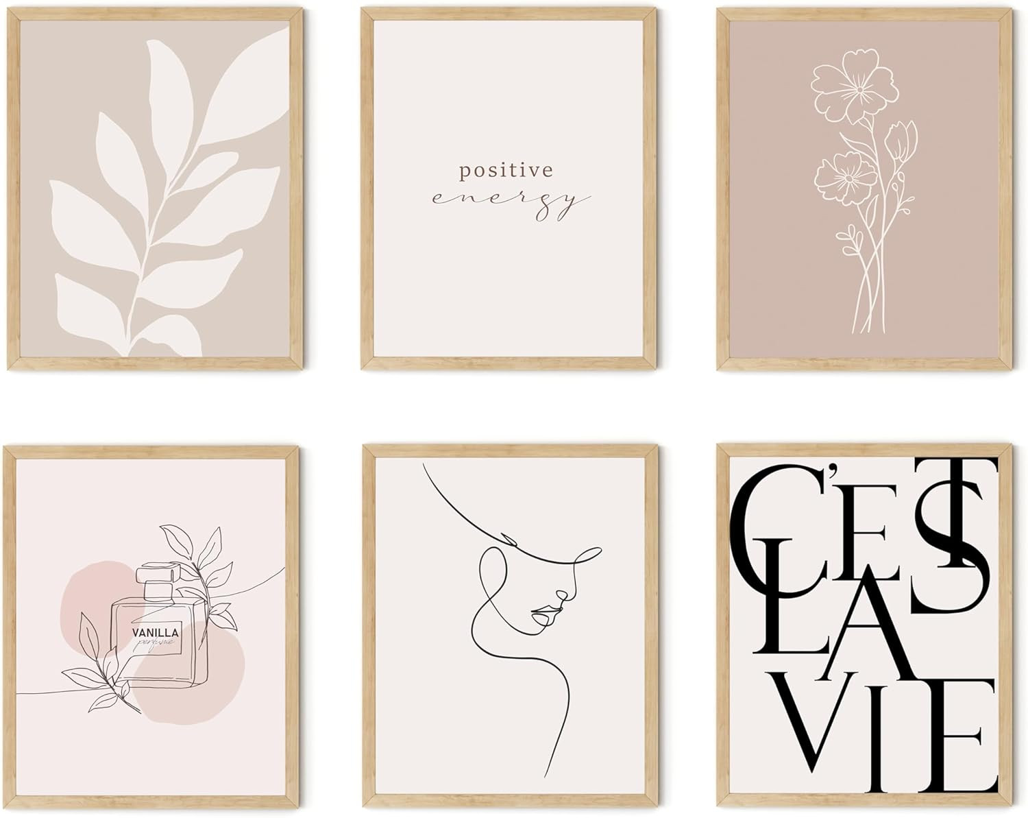 TwoDays Vanilla Girl Room Decor, Clean Girl Aesthetic Wall Art, Boho Beige Posters for Bedroom, M... | Amazon (US)