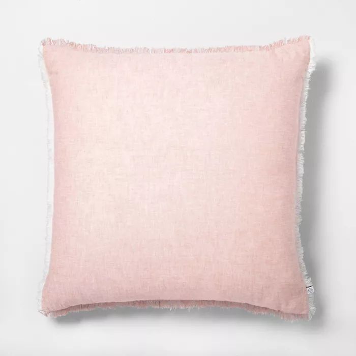 Raw Edge Throw Pillow Cross Dyed Rose Gold - Hearth & Hand™ with Magnolia | Target
