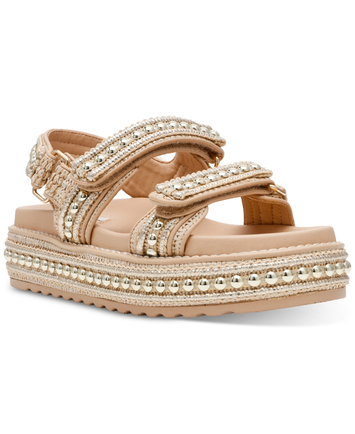 Steve Madden Women's Bigmona Platform Footbed Sandals - Gold Stud Multi | Macy's