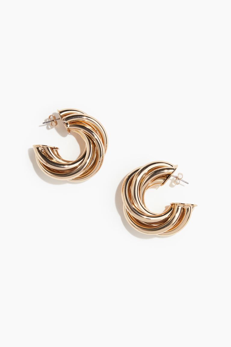Intertwined Hoop Earrings - Gold-colored - Ladies | H&M US | H&M (US + CA)