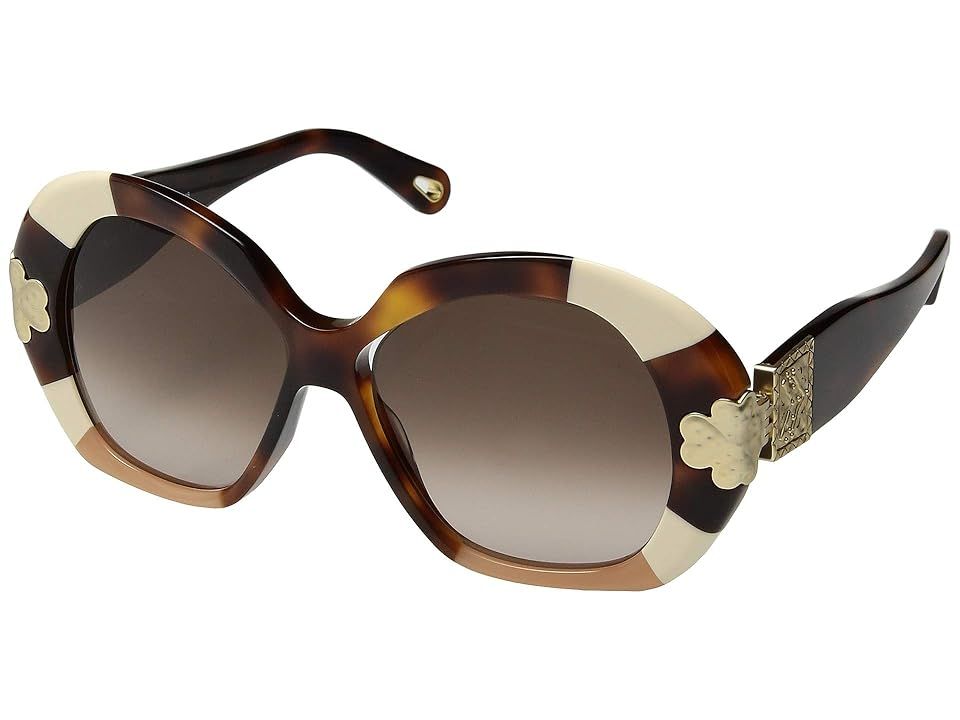 Chloe CE743SL (Havana Patchwork/Brown Gradient) Fashion Sunglasses | Zappos