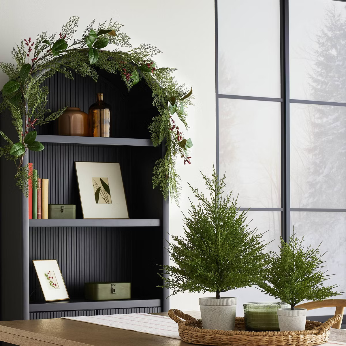 Faux Cypress Christmas Tree in Cement Pot - Hearth & Hand™ with Magnolia | Target