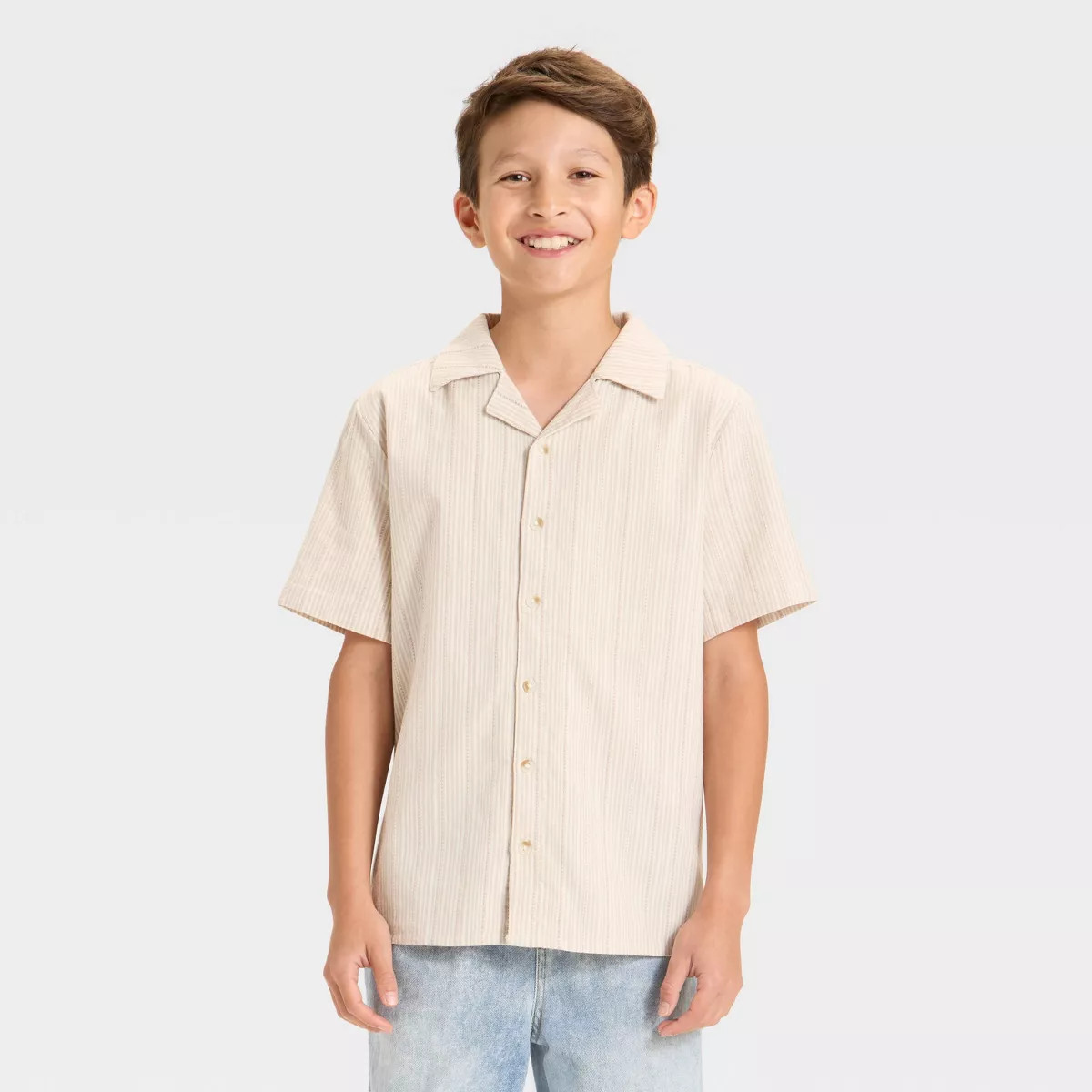 Boys' Short Sleeve Woven Button-Down Shirt - art class™ | Target