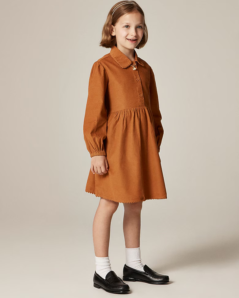 Girls' shirtdress in lightweight corduroy | J. Crew US