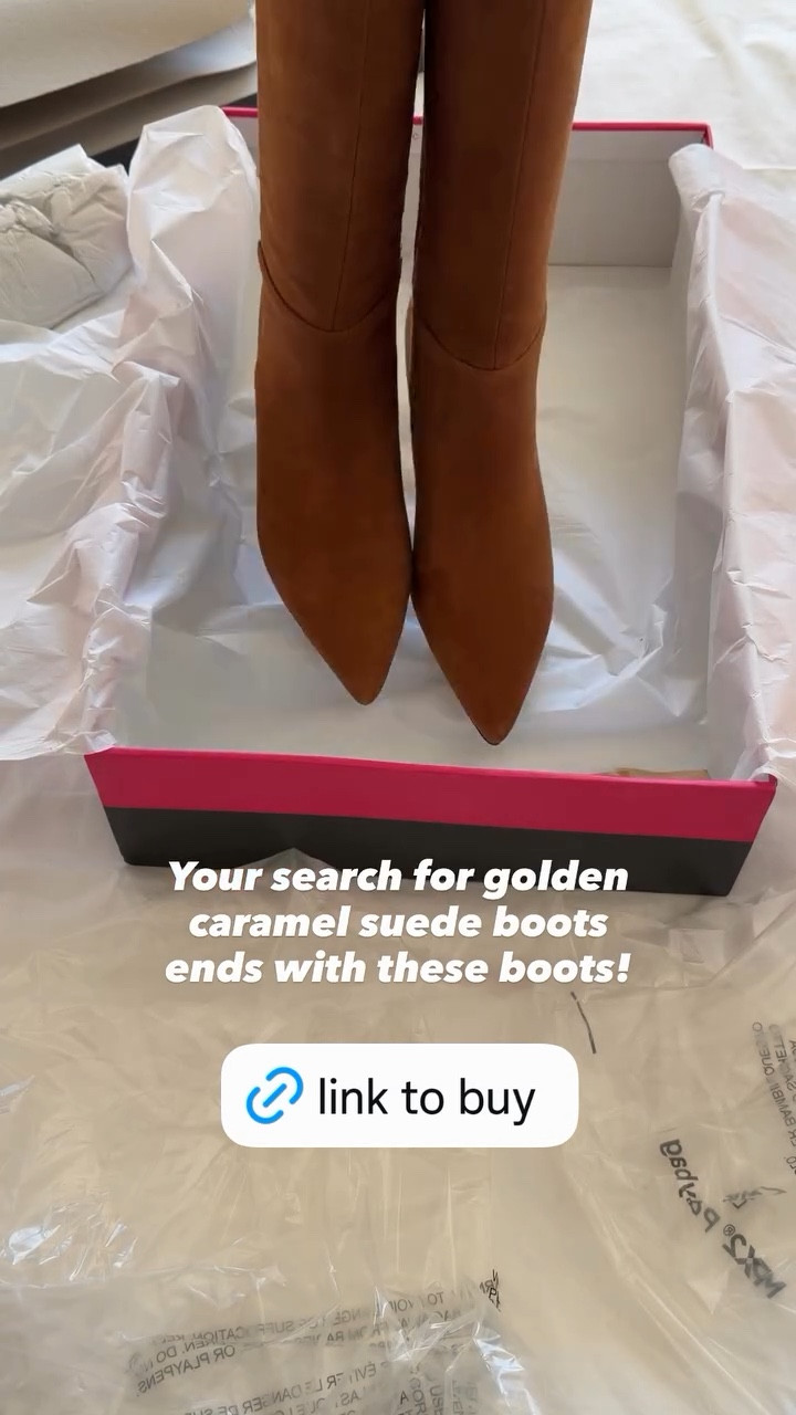 Your search for golden caramel suede boots ends with these beauties!