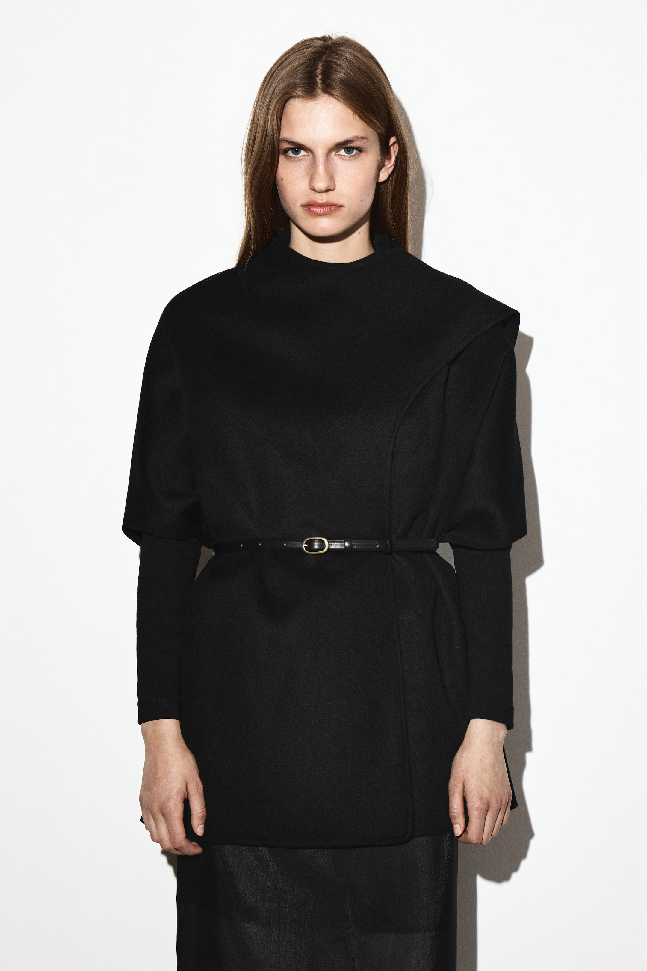 DOUBLE-FACED WOOL SCARF CAPE - BLACK | COS GB | COS UK