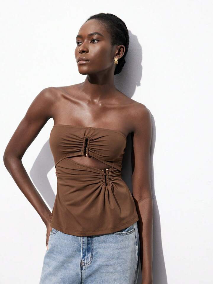 SHEIN Maija Women's Form-Fitting Country Cruise Trip Camisole Top, Solid Color, Minimalist, Casua... | SHEIN