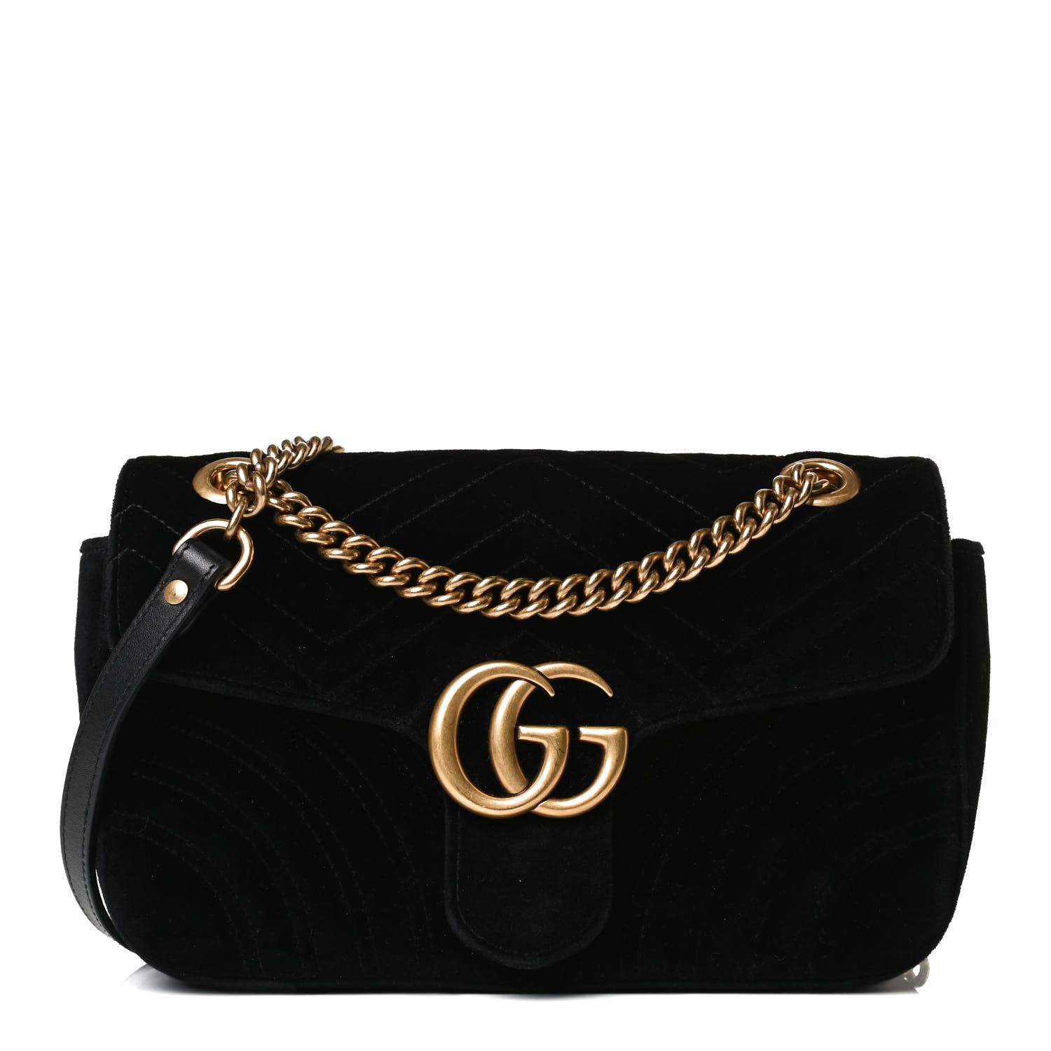 GUCCI

Velvet Matelasse Small GG Marmont Shoulder Bag Black | Fashionphile