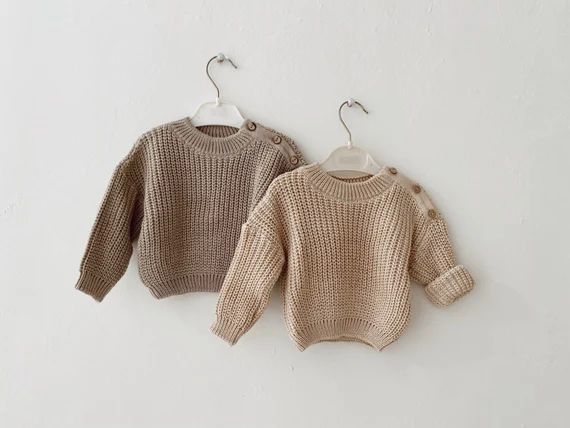 Unisex Baby Sweater Oversized Chunky Knit Sweater Toddler | Etsy | Etsy (US)