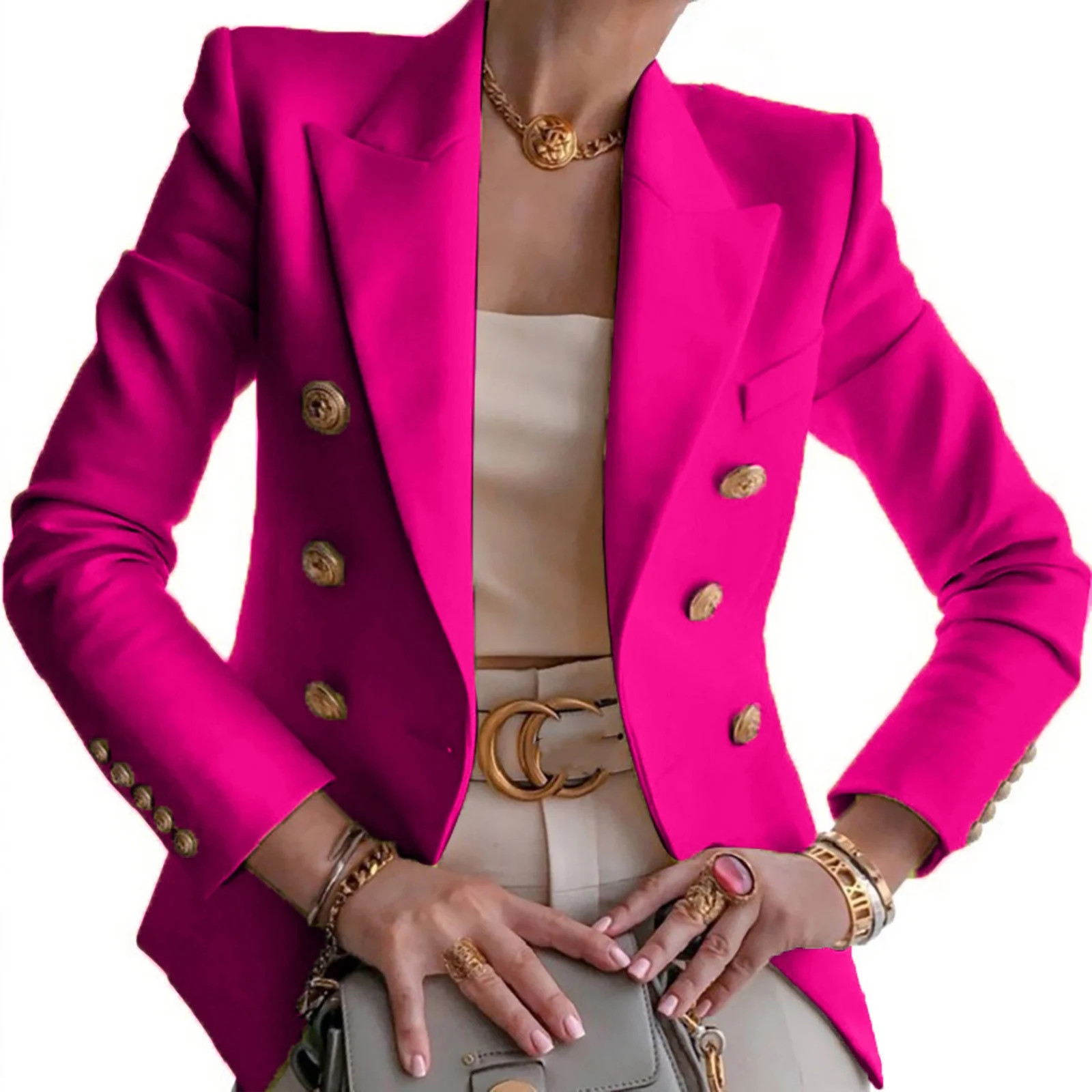 Oalirro Sales Clearance Women Long Sleeve Blazer Open Front Cardigan Jacket Work Office Blazer | Walmart (US)