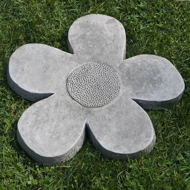 Weather Resistant Concrete Plants & Flowers Stepping Stone | Wayfair North America
