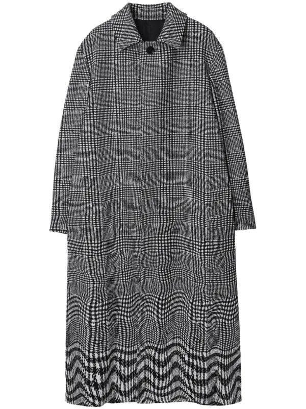 Burberry Warped houndstooth-pattern Coat - Farfetch | Farfetch Global