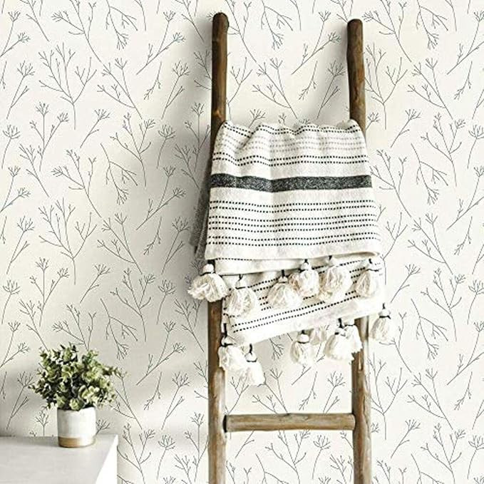 RoomMates RMK11677WP Gray and White Twigs Peel and Stick Wallpaper | Amazon (US)